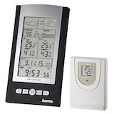 thumbnail of Hama Wetterstation mit Außensensor DCF-Funkuhr Barometer schwarz