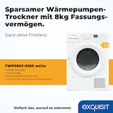 thumbnail of Exquisit Wärmepumpentrockner TWP5803-030 weiss | 8 kg Fassungsvermögen | Energieeffizienzklasse E | Kindersicherung | Auto Abschaltung