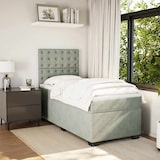 thumbnail of vidaXL Boxspringbett mit Matratze Hellgrau 90x200 cm Samt