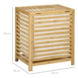 thumbnail of HOMCOM cesto para ropa sucia de bambú capacidad de 55L cesta para la colada con 2 asas y bolsa extraíble forma de rectangular 50x36x60 cm