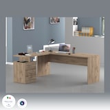 thumbnail of Web Furniture NEW SELINA Scrivania ad Angolo Melaminico 3 Cassetti 160x180cm   Wotan Oak