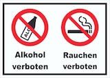 thumbnail of Schild Alkohol Rauchen verboten A5 (148x210mm)