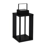 thumbnail of WellHome - Lanterna solar de metal preto com 25 luzes LED brancas quentes 22x22x42cm