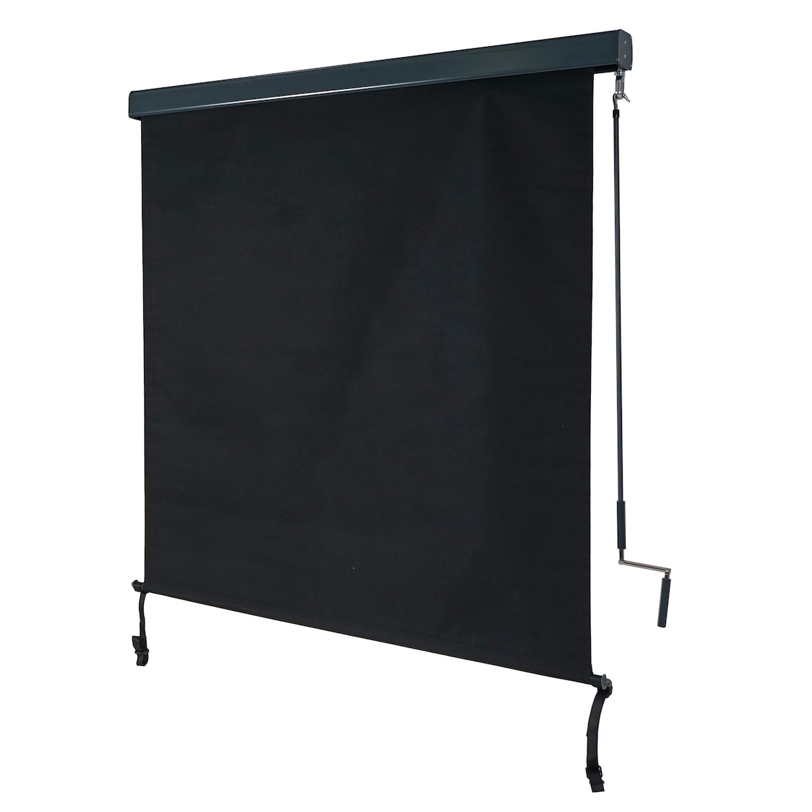Toldo vertical HWC-F42, toldo vertical protección de la intimidad estor enrollable exterior, tejido protección UV 50 ~ 250x140cm, negro