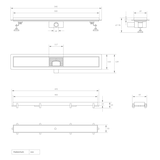 thumbnail of LuxeBath Duschrinne 50 cm 2-in-1 befliesbar Silber – Edelstahl-Bodenablauf extra flach, Komplettset mit Siphon, Geruchsstop & Haarsieb,