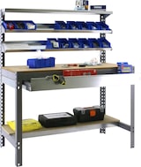 thumbnail of SimonRack Banco de Trabajo Taller, 910x610 mm, 3 Repisas y Cajón, Capacidad Carga 400 kg, Gris - BT-1