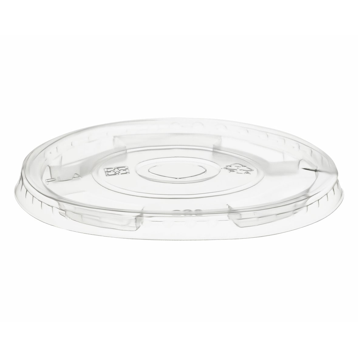 100x BIO Deckel zu Becher 300/400/500ml mit Halmstanzung O 96mm PLA