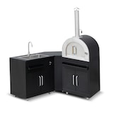 thumbnail of Cucina da esterno in metallo con 3 moduli, lavello e forno per pizza Oviala