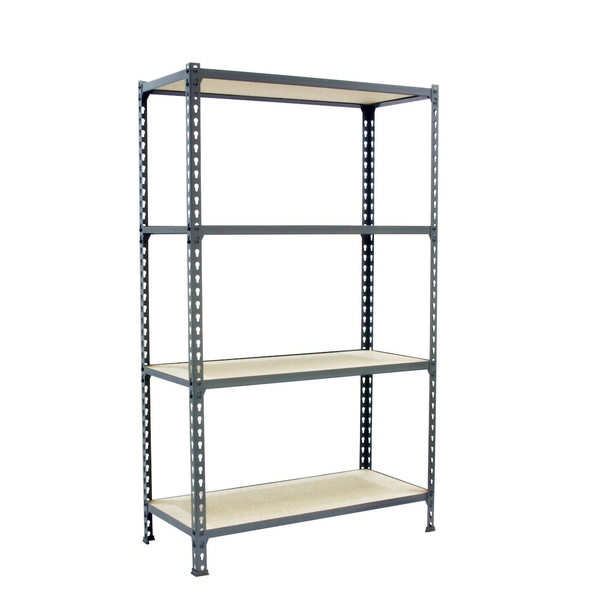 SimonRack Estante de metal 1500x1100x400 mm, 4 níveis, prateleiras de madeira, capacidade 200 kg por nível, Cinza - Maderclick