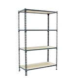 thumbnail of SimonRack Estante de metal 1500x1100x400 mm, 4 níveis, prateleiras de madeira, capacidade 200 kg por nível, Cinza - Maderclick