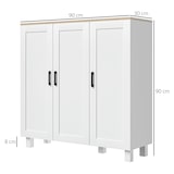 thumbnail of HOMCOM Aparador para Sala de Estar Móvel Buffet com 3 Portas e Prateleiras Ajustáveis 90x30x90 cm Branco e Madeira