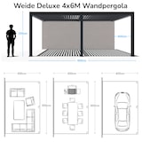 thumbnail of Weide Deluxe Plus | Wand Pergola | Voll Aluminium | 4 x 6 M | Lamellendach weiß