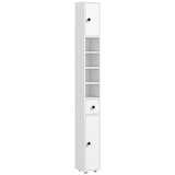 thumbnail of Kleankin mueble auxiliar baño moderno armario alto de baño con 1 cajón 5 estantes ajustables y 2 armarios carga 30 kg 20x20x180 cm