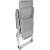 thumbnail of tectake Set van 2 aluminium tuinstoelen inklapbaar met hoofdsteun en voetensteun - grijs - 402763
