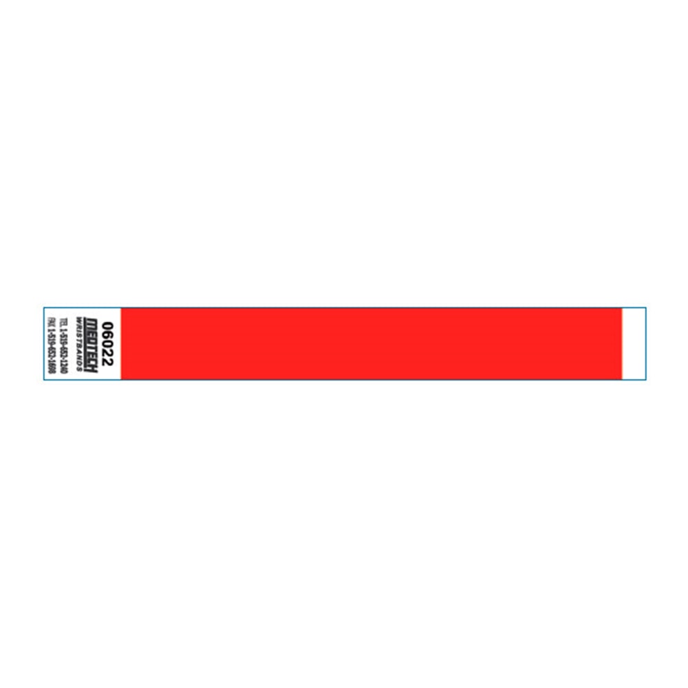 Brazaletes No Transferibles Adhesivos  2X25,5 Cm Rojo Papel (1000 unidades)