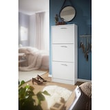 thumbnail of Schuhkipper mit 3 Fächern für 18 Paar Schuhe Schuhkommode Schuhschrank Holz Weiß