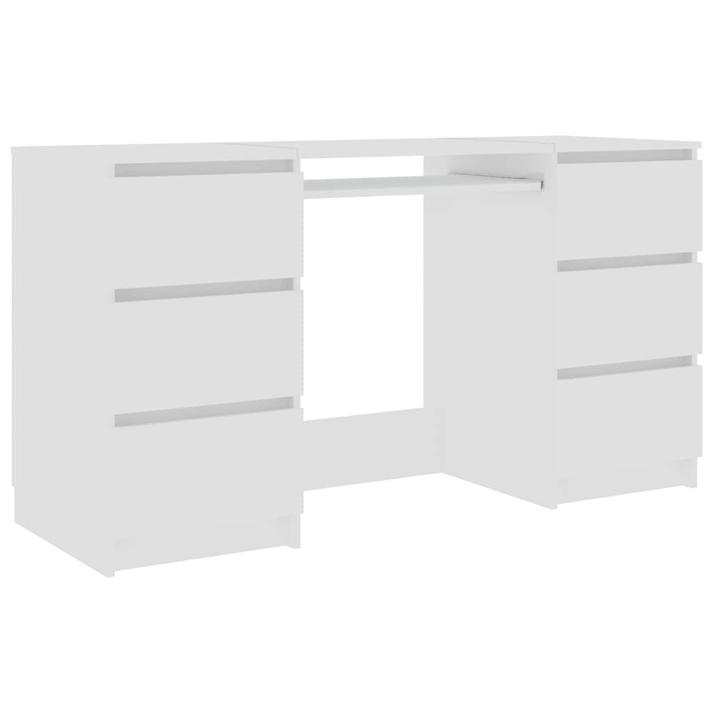 Bureau Blanc 140x50x77 cm Bois d'ingénierie Modèle Sirius Évasion