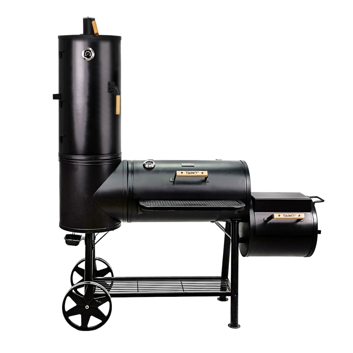 TAINO CHIEF 130 KG Smoker BBQ Grillkamin Räucherofen Holzkohle Grill 3,5mm Stahl