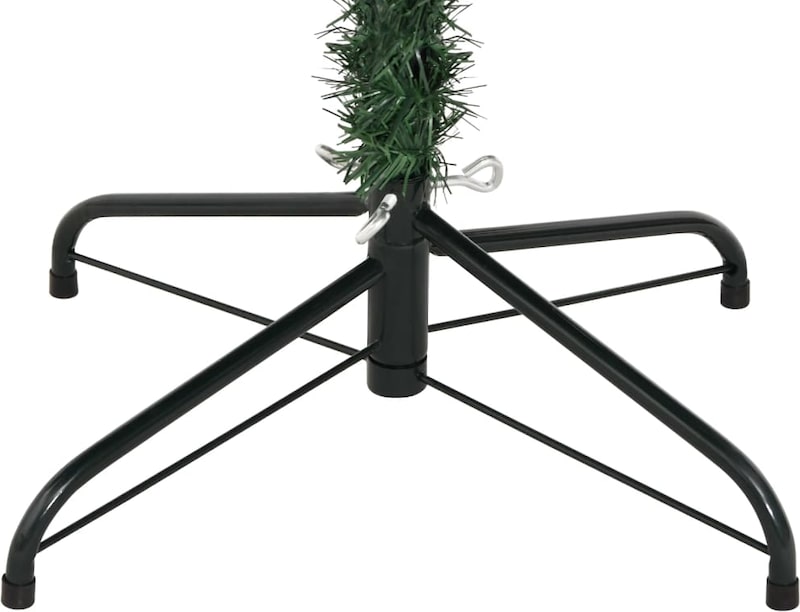 Ein grüner Weihnachtsbaumständer mit Beinen.