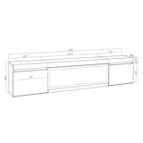 thumbnail of TV-Meubel, Lowboard, Woonkamer, Eetkamer, 208x35x45cm, Voor tv's tot 80", Elektrische haard XXL, Hangend, Moderne stijl, Zwart _ 412_23