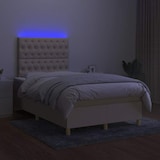 thumbnail of vidaXL Boxspringbett mit Matratze & LED Creme 120x190 cm Stoff
