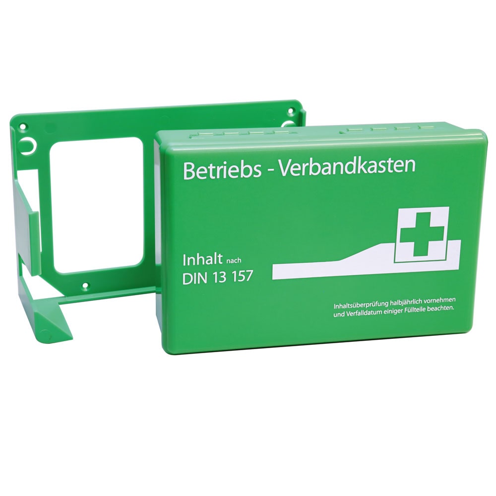 Verbandskasten "Regular" DIN 13157 inkl. Wandhalterung Grün Erste Hilfe Kasten