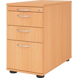 thumbnail of bümö Schreibtisch Schrank Büro mit Hängeregister für Hängeordner, Schubladenschrank Holz in Buche, Container mit Schubladen & Hängeregistratur -