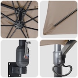 thumbnail of vidaXL Wandgemonteerde Tuinparasol Taupe 247 cm
