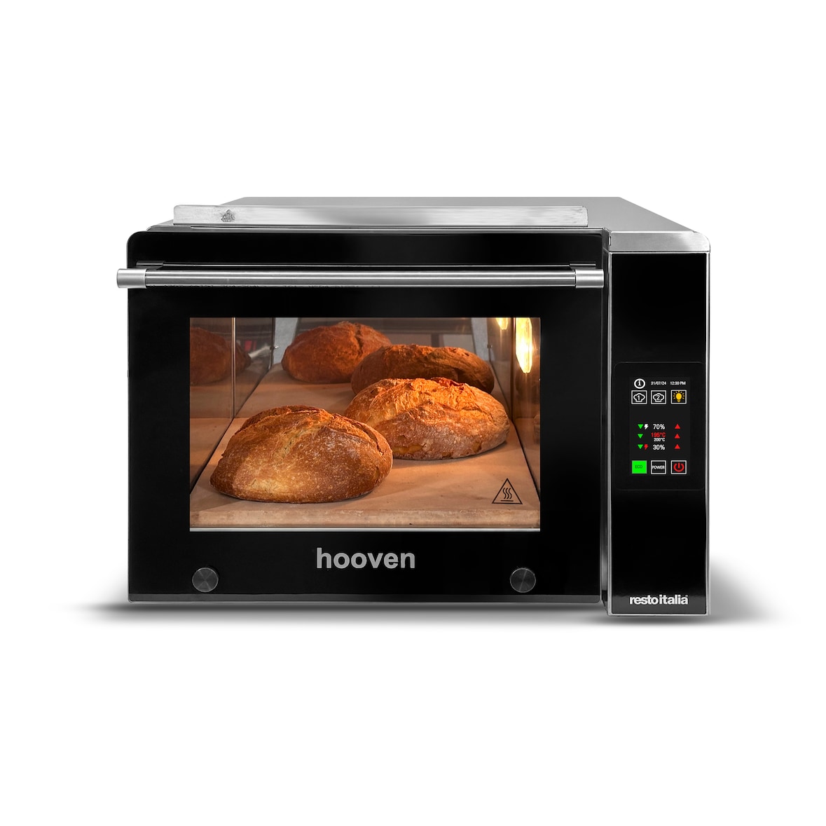 Restoitalia forno pizza elettrico meccanico, temperatura max 518°C, camera interna 22 cm, porta a triplo vetro, Hooven 342D