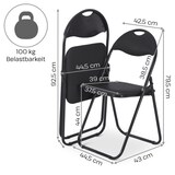 thumbnail of Klappstuhl 2er-Set, klappbarer Gästestuhl, gepolstert, leicht und bequem, Belastbarkeit 100 kg, Schwarz/Schwarz, Raburg Paul