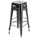 thumbnail of Lot 4 tabourets de bar en métal noir mat