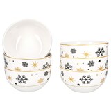 thumbnail of 6x Stars schwarz & gold Müslischale 450ml Steingut Dessert-Bowl Weihnachten