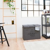 thumbnail of Wäschekorb 3 Fächer - 84L Wäschesammler Anthrazit mit Deckel - Wäsche Organizer