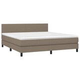 thumbnail of vidaXL Boxspringbett mit Matratze & LED Taupe 160x200 cm Stoff