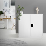 thumbnail of ML-Design Aktenschrank 90x40x90 cm Weiß | abschließbar, Stahl, 2 Böden, 2 Türen, Metallschrank Lagerschrank