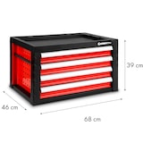 thumbnail of EBERTH Werkzeugkiste Metall, 4 Schubladen, kugelgelagert, abschließbar, rot pulverbeschichtet