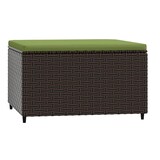 thumbnail of vidaXL Gartenhocker 2 Stk., Sitzhocker mit Kissen Stahlrahmen, Modular Hocker für Garten Terrasse, Fußhocker Gartenmöbel, Braun Poly Rattan