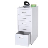 thumbnail of PROREGAL Rollcontainer Housten HxBxT 69x28x41cm 5 Schubladen Weiß Schubladenschrank Stahlschrank