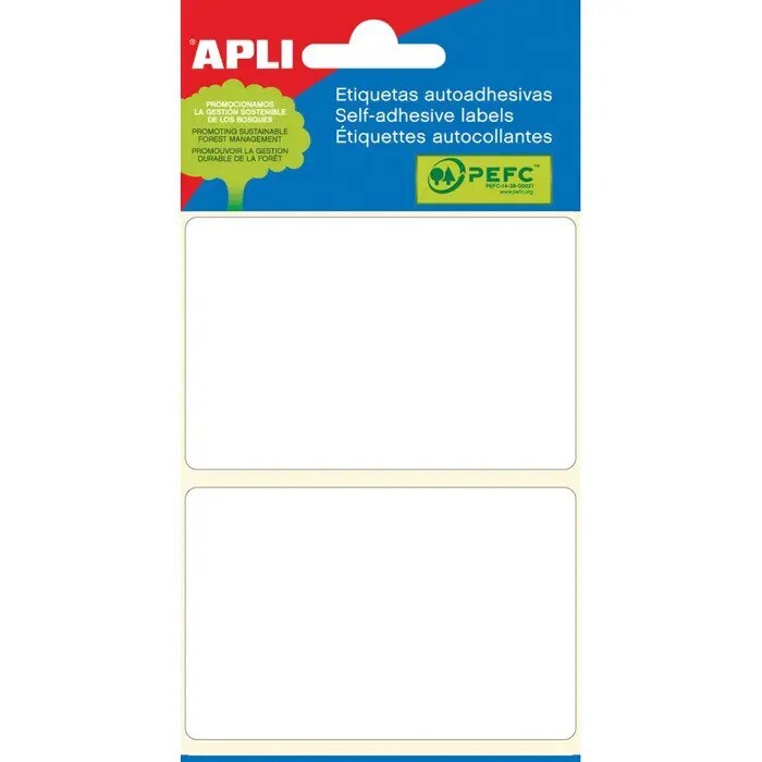 APLI Etiketten, weiß ft 53 x 82 mm (B x H), 12 stück, 2 pro Blatt