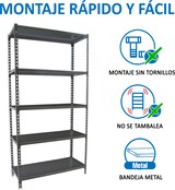 thumbnail of SimonRack Estantería Metálica, 2000x1200x500 mm, 5 Alturas, Bandeja Metal, 200 kg de Punto Flexión, Antracita - Simonclick