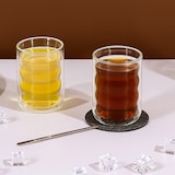 thumbnail of Relaxdays Latte Macchiato Gläser, 6er Set, Löffel, Spiralform, doppelwandiges Glas, 350 ml, Kaffeegläser, transparent