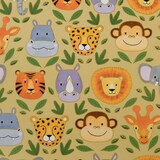 thumbnail of Geschenkpapier 70cm 2m Rolle Wildtiere Motiv Geschenk Papier Kindergeburtstag Geburtstag Tieremotiv Geschenkpapierrolle Packpapier Beige Bunt