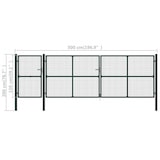thumbnail of vidaXL Stalen tuinpoort : kleur - groen, afmeting - 500 x 150 cm