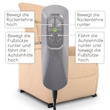 thumbnail of Fernsehsessel mit Aufstehhilfe, Relaxsessel mit Liegefunktion, mit 2 Motoren, 120 kg belastbar, Leder/Kunstleder, Beige, Raburg Marie