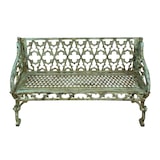 thumbnail of Biscottini Garten-Balkonbank - Außenbank 130x47x79 cm - Gartensofa für draußen - Bank aus Gusseisen - Grünes Gartensofa