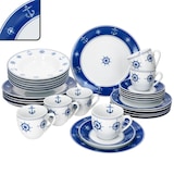thumbnail of Ahoi 30tlg Kombiservice Porzellan 6 Personen Tassen Untertassen Teller maritim