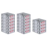 thumbnail of PROREGAL SuperSparSet 16x Eurobox NextGen Color, HxBxT 12x30x40cm, 11 Liter, Griffe rot zu, Grau, Eurobehälter, Box, Transportbehälter