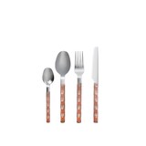 thumbnail of Ménagère 24 pièces en argent avec manche rose