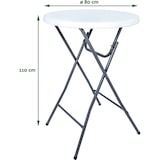 thumbnail of BRASQ Statafel Set van 6 Wit/Grijs ø80 x 110 cm - Bartafel - Vouwtafel - Inklapbaar van kunststof en metaal voor binnen en buiten