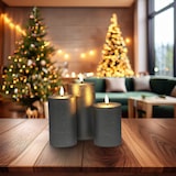 thumbnail of WellHome - Set de 3 Velas LED en color Plata de superficie rústica